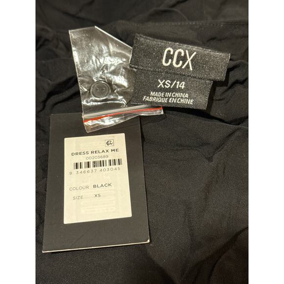CCX City Chic Black Button Down Long Sleeve Relax Me Dress 14 NWT - Picture 7 of 7